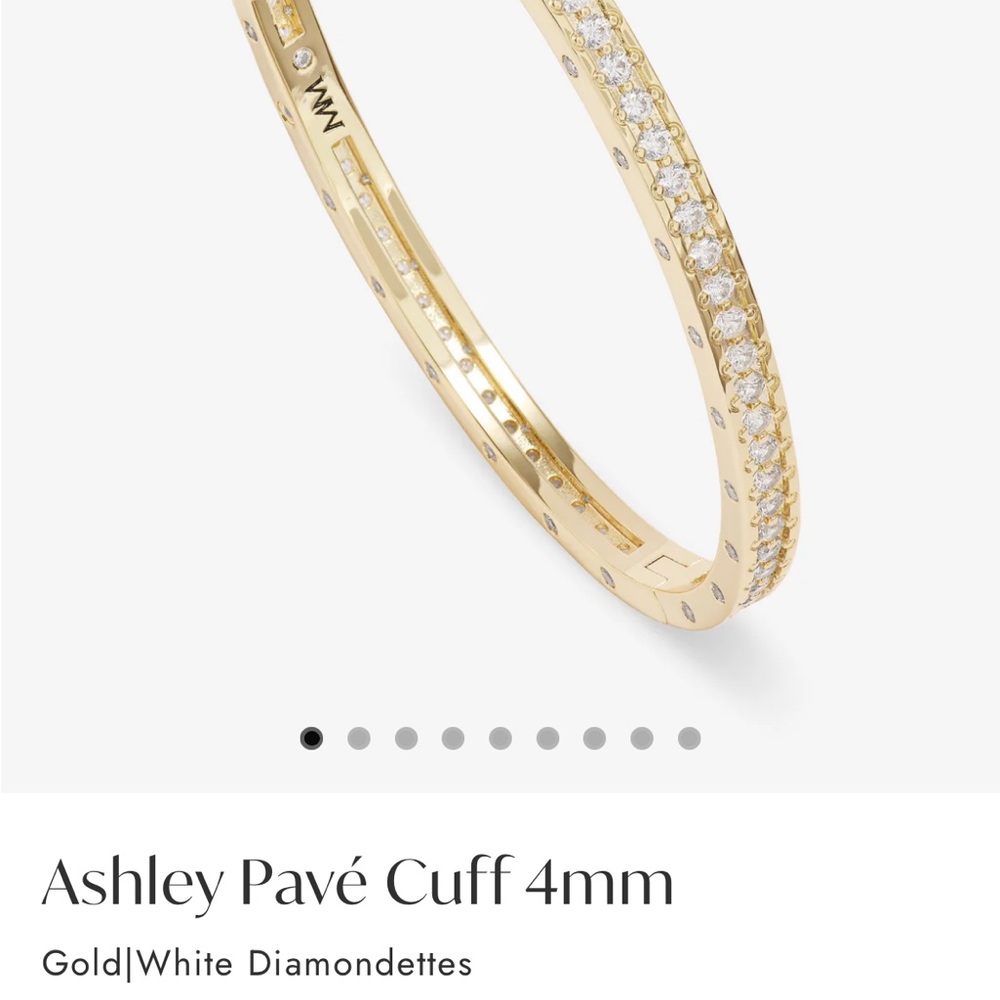 Melinda Maria Gold Crystal-Embellished pave Bangle Bracelet
